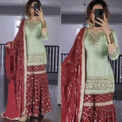 Gorgeous designer sharara style suit